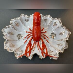 Antique German Lobster Divided Serving Dish‎ 14.5" x 10.5"